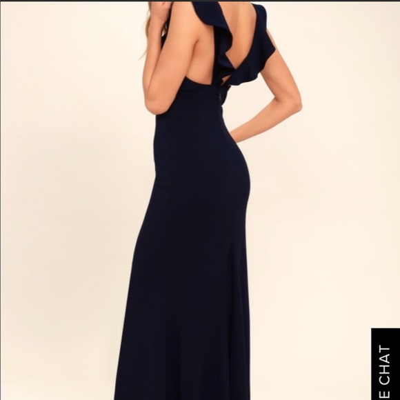 Lulus Navy Blue Long Formal Dress Small Low back - Picture 4 of 9